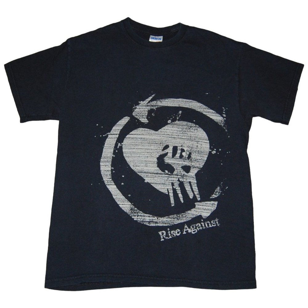 Rise Against HeartFist Concert Black Short Sleeve T-Shirt Tee Medium